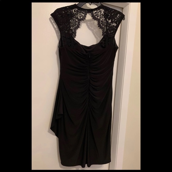 Xscape - Black Lace Dress Size 10 - Picture 2 of 4